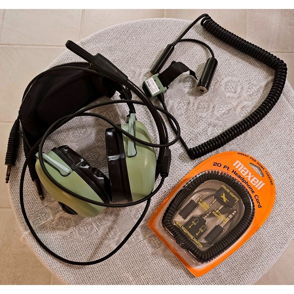 David Clark H20-10 Aviation Headset, PTT Switch & 20ft Extension Cord Bundle